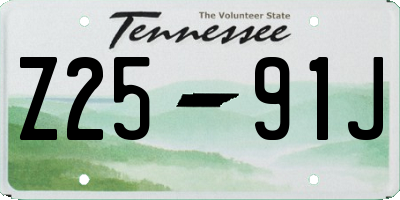 TN license plate Z2591J