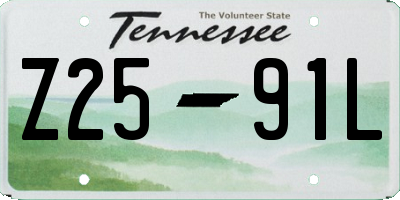 TN license plate Z2591L