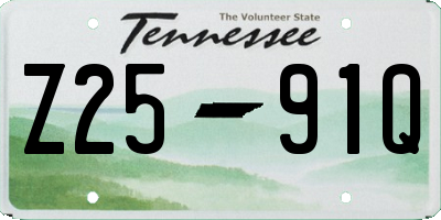 TN license plate Z2591Q