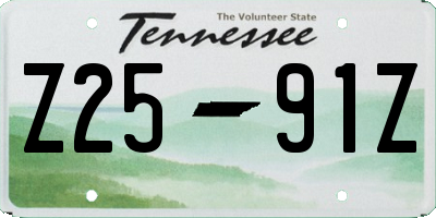 TN license plate Z2591Z