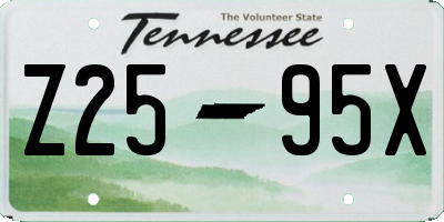 TN license plate Z2595X