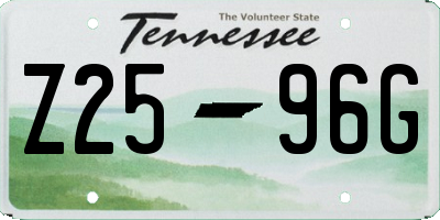 TN license plate Z2596G