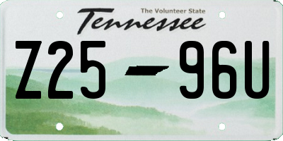 TN license plate Z2596U