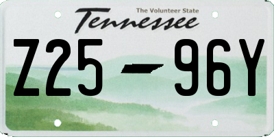 TN license plate Z2596Y