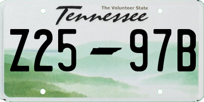 TN license plate Z2597B