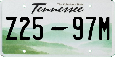 TN license plate Z2597M