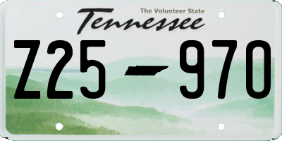 TN license plate Z2597O
