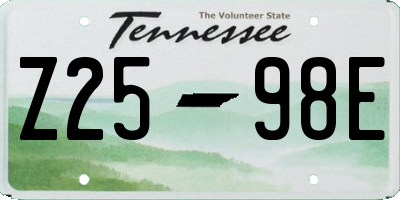 TN license plate Z2598E