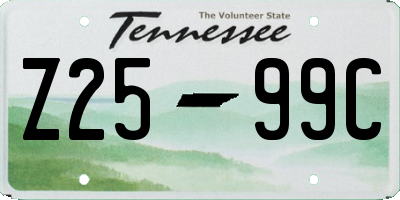 TN license plate Z2599C
