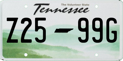 TN license plate Z2599G