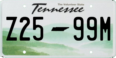 TN license plate Z2599M