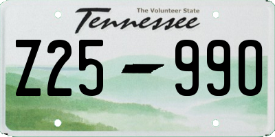 TN license plate Z2599O