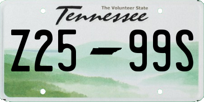 TN license plate Z2599S