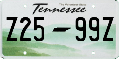 TN license plate Z2599Z