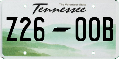 TN license plate Z2600B