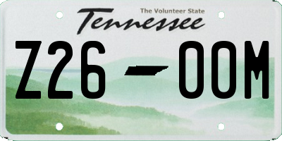 TN license plate Z2600M