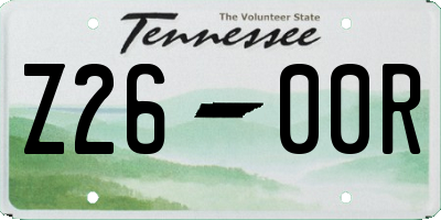TN license plate Z2600R