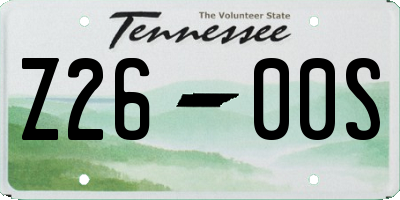 TN license plate Z2600S