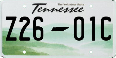 TN license plate Z2601C