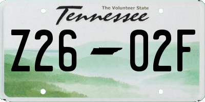 TN license plate Z2602F
