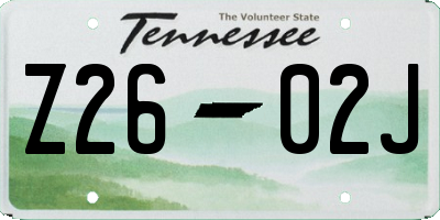 TN license plate Z2602J