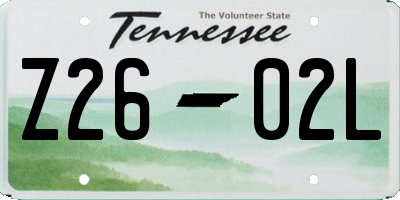 TN license plate Z2602L