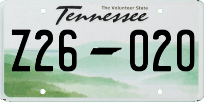 TN license plate Z2602O