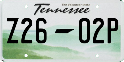 TN license plate Z2602P