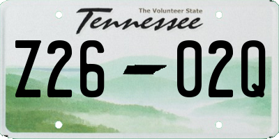 TN license plate Z2602Q