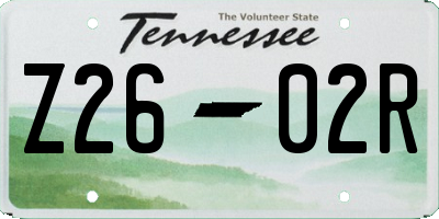 TN license plate Z2602R