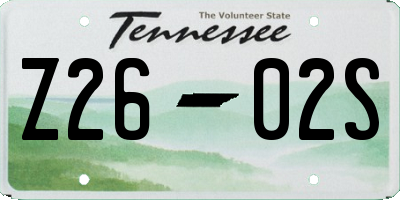 TN license plate Z2602S