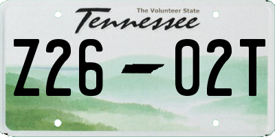 TN license plate Z2602T