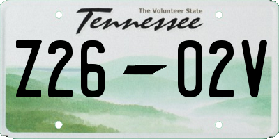 TN license plate Z2602V
