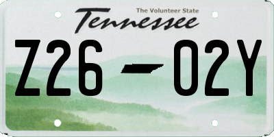 TN license plate Z2602Y