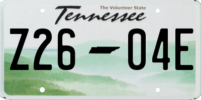 TN license plate Z2604E