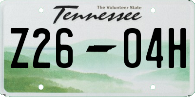 TN license plate Z2604H