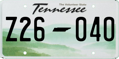 TN license plate Z2604O