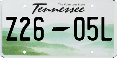 TN license plate Z2605L