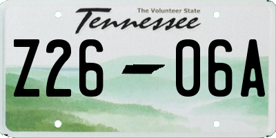TN license plate Z2606A