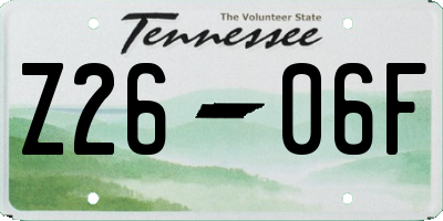 TN license plate Z2606F