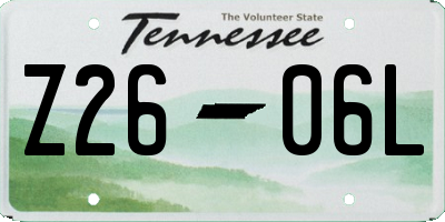 TN license plate Z2606L