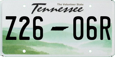 TN license plate Z2606R