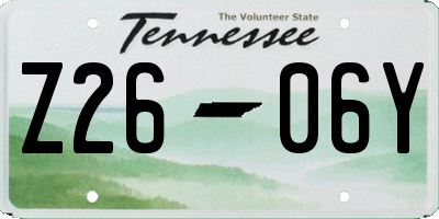 TN license plate Z2606Y