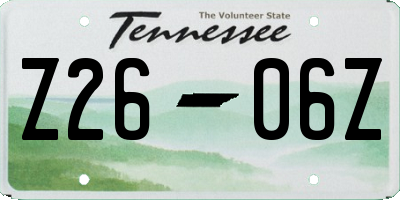 TN license plate Z2606Z