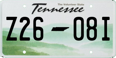 TN license plate Z2608I