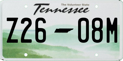 TN license plate Z2608M