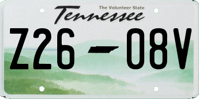 TN license plate Z2608V