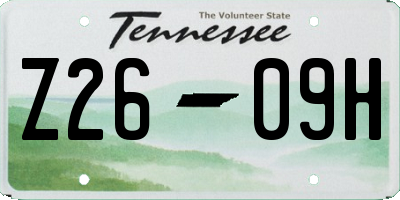TN license plate Z2609H