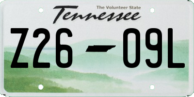 TN license plate Z2609L