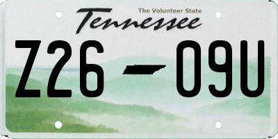 TN license plate Z2609U